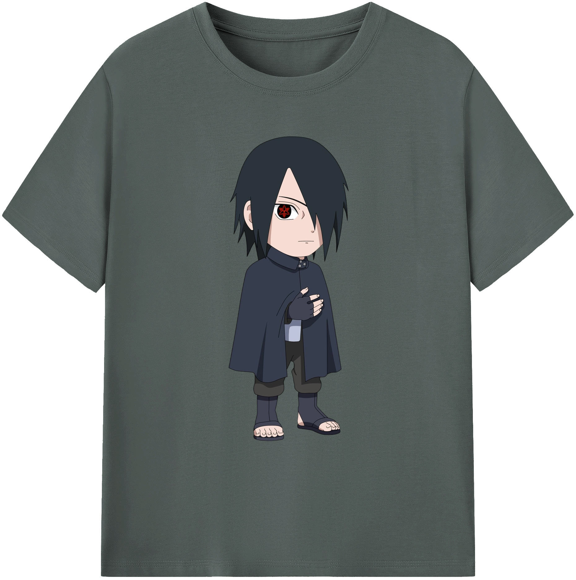 （画像用） NARUTO -ナルト- うちは サスケ Uchiha Sasuke 綿100％ メンズ半袖Tシャツ｜肌触りやわらか＆通気性